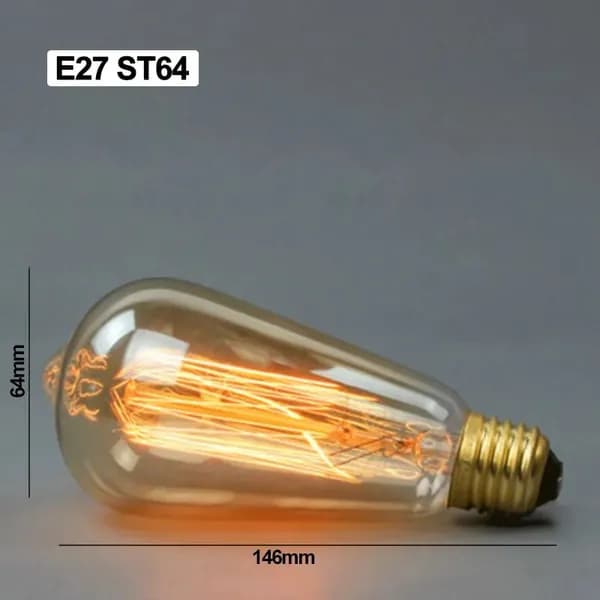 Лампочка, Цоколь:E27, 40.1 Вт, Филаментная, 1 шт.