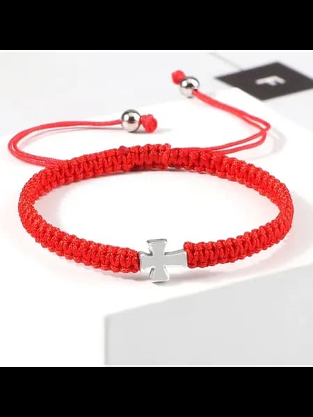 Браслеты-кресты из красной нити Красный, Red Knot