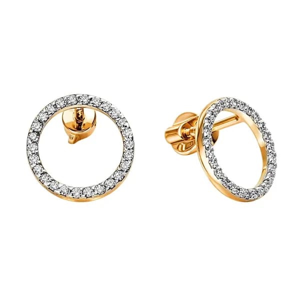 Серьги женские с бриллиантами из красного золота 585 пробы 585GOLD