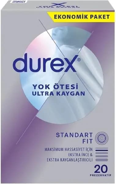 Durex Invisible regular fit, ультра скользкие презервативы 20 шт.