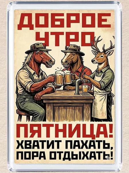 Магнит на холодильник "Доброе утро пятница"