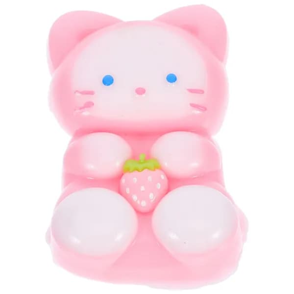 Мягкая игрушка кошка с клубникой из пластика для дома