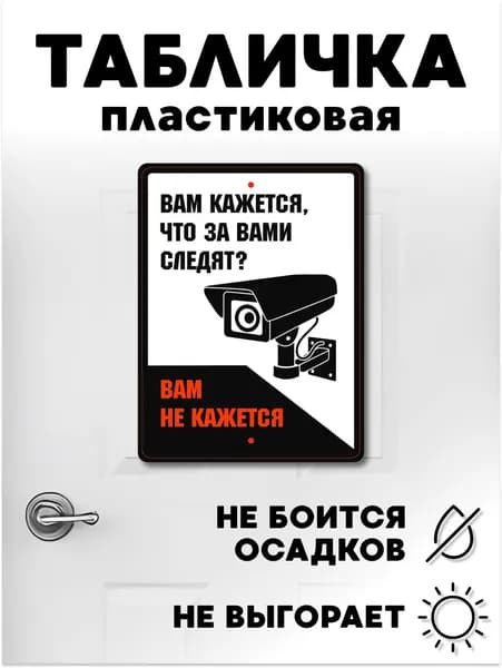 Табличка Вам кажется, что за вами следят?