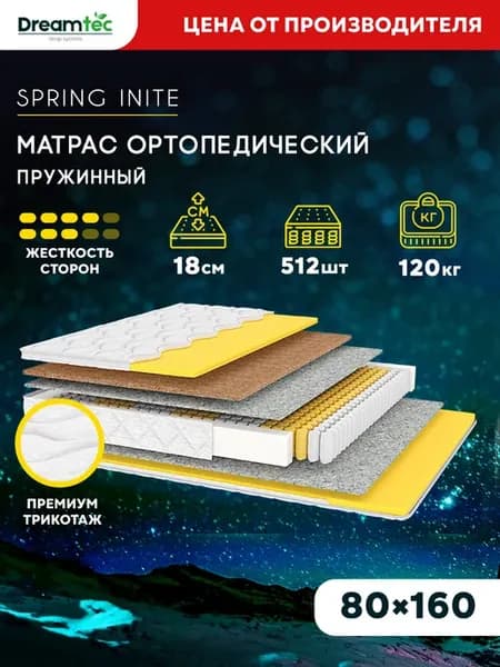 Матрас 80х160 пружинный ортопедический