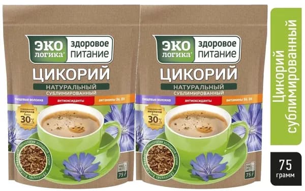 Цикорий Экологика, растворимый сублимированный в м/у, 75г х 2шт