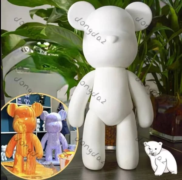 Фигурка для творчества Игрушка Медведь BearBrick 23 см (Без красок) для детей и взрослых, краски флюид арт, раскраск
