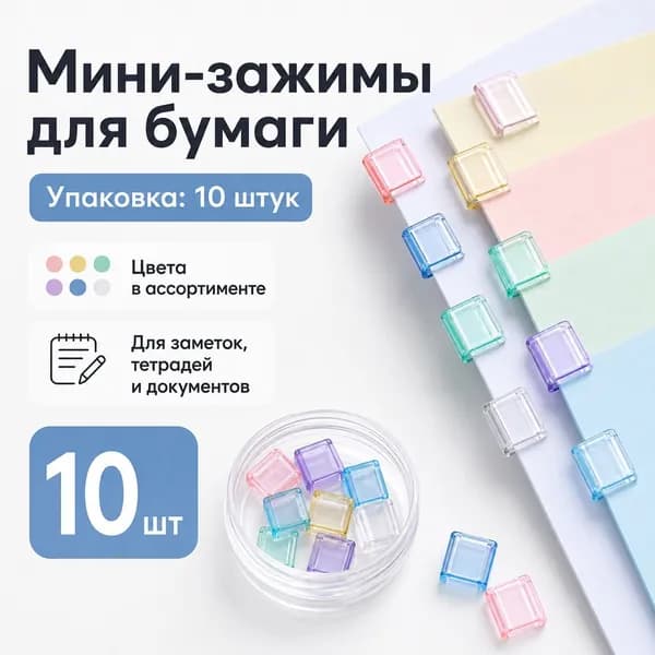 Зажим для бумаги, 10 шт.