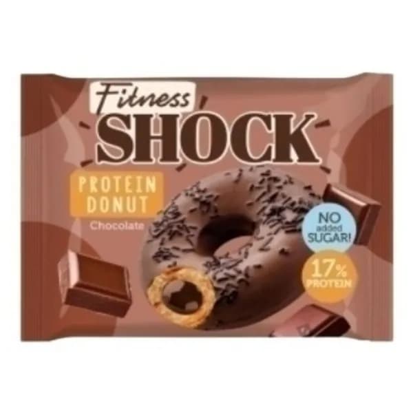 Донат FitnesShock без сахара глазированный с шоколадной начинкой 70 г