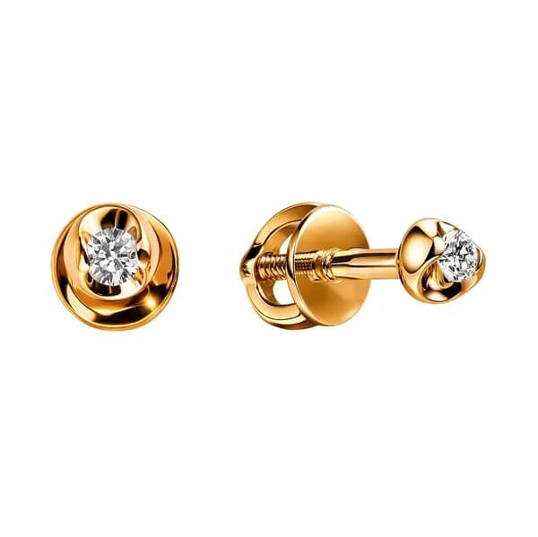 Серьги женские с бриллиантами из красного золота 585 пробы 585GOLD