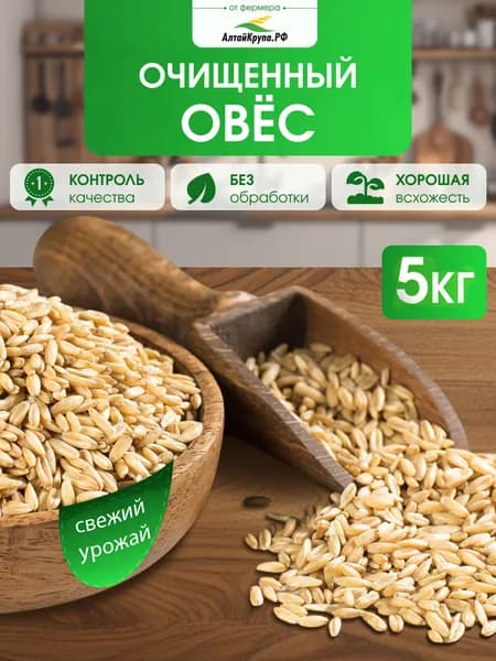 Овес для заваривания и каш очищенный 5 кг