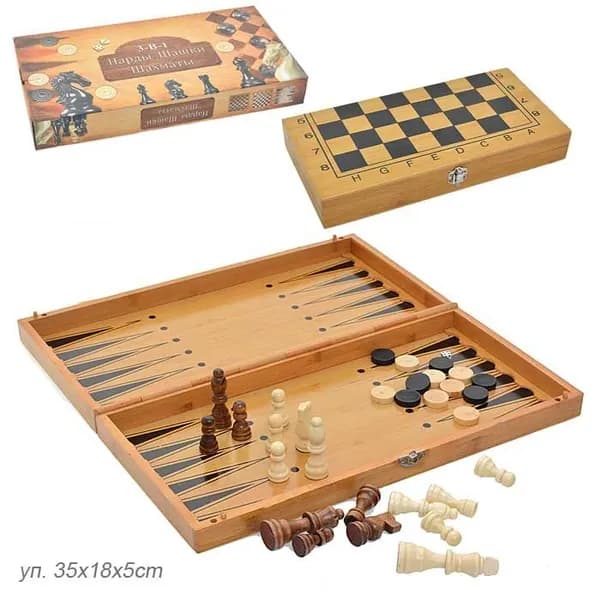 Игра настольная 3 в1 Нарды шахматы шашки