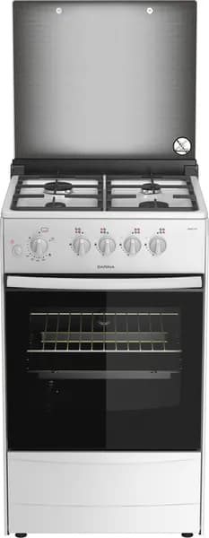 Плита Газовая Darina 1B1 GM 441 018 W белый/черный (стеклянная крышка) реш.чугун