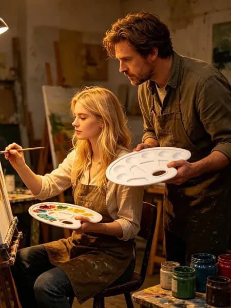 Пластины для смешивания цветов Art с 6 кистями ,Палитра