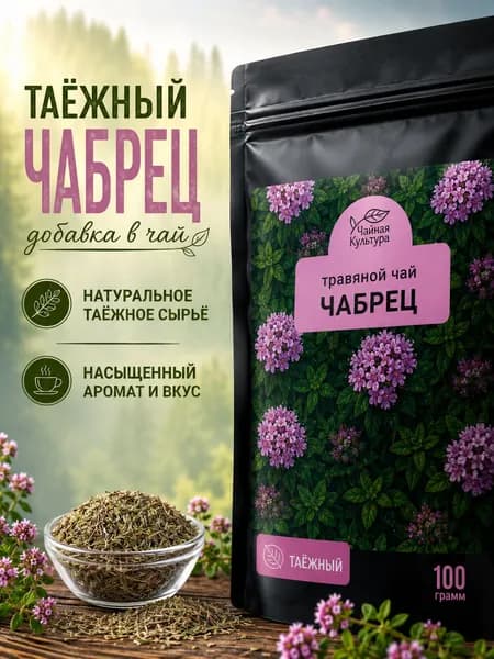 Чабрец сушеный для чая натуральный листовой, травяной чай 100 грамм