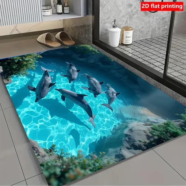 Коврик набор для ванной и туалета 40x60 см 1 мм 3d-эффект разноцветный