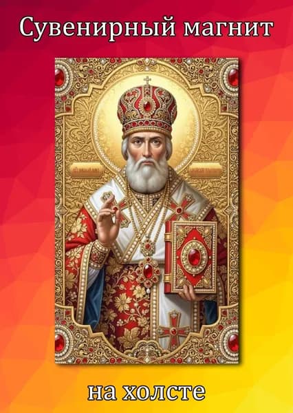 Магнит на холодильник Икона Николай Чудотворец 01