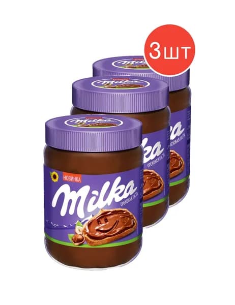 Паста Milka ореховая с добавлением какао 600г 3шт