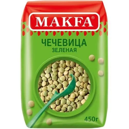 Makfa Крупа чечевица зеленая, 450 г