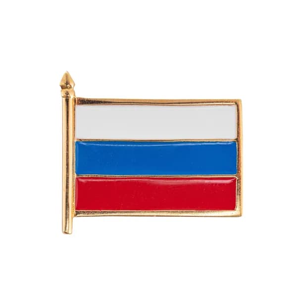 Значок Флаг РФ серебро с позолотой 37721