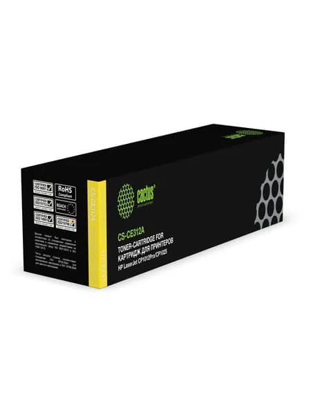 Картридж Cactus CS-CE312A CE312A желтый, для HP LJ CP1012Pro/ CP1025, ресурс до 1000 страниц