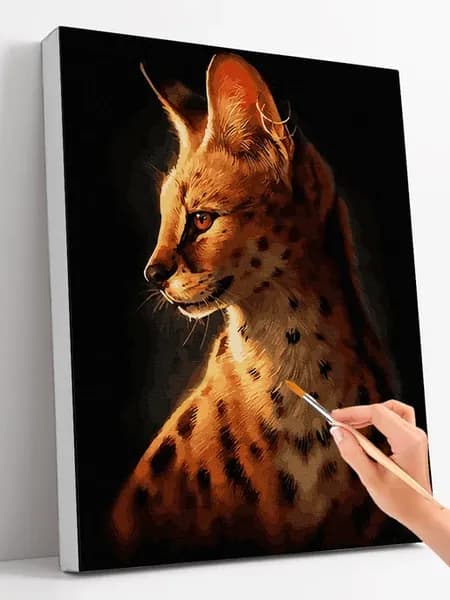 Картина по номерам (40x50) "Дикая кошка"
