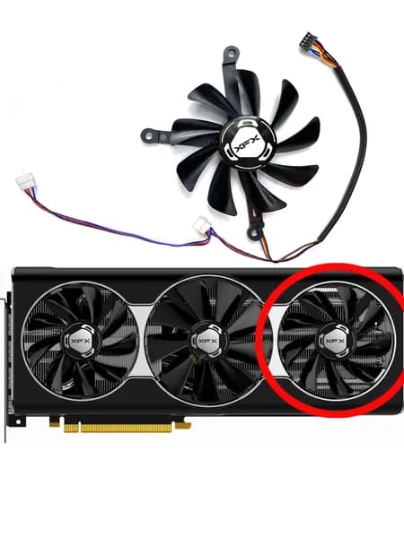 Вентилятор правый для видеoкарт XFX RX5700XT THICC III Ultra 8GB