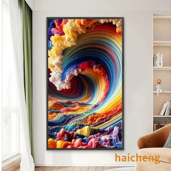Диамантная картина Радужные волны в стиле пейзажа, 40 70 см, из смолы, 5D DIY