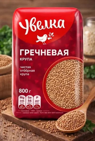 Крупа гречневая 800 грамм 1 пачка
