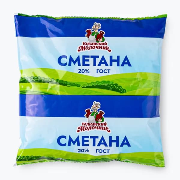 Сметана 20%, 400 г, Кубанский Молочник
