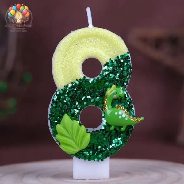 Свечи для торта цифра 8 "Без отдушки", 7.5 см х 4 см, 1 шт