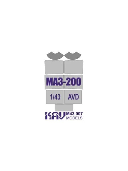 Окрасочная маска на остекление МАЗ-200 (AVD) 1:43 KAV M43 007
