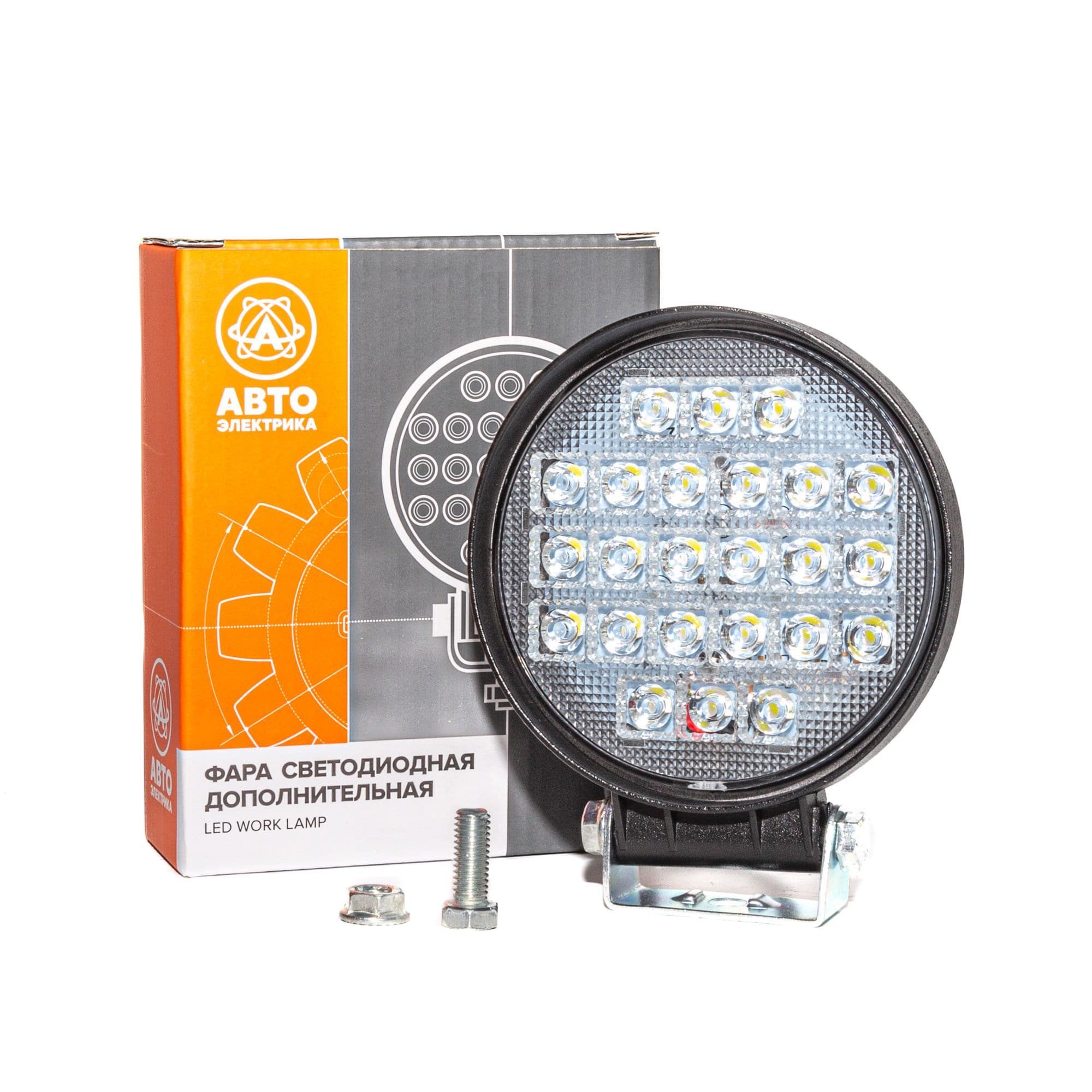 Фара светодиодная дополнительная AE72R-24LED-42HC круглая 115*42*142, направленный свет, 24 диодов, крепление по центру, 72 Вт, 10-30 В (АвтоЭлектрика)