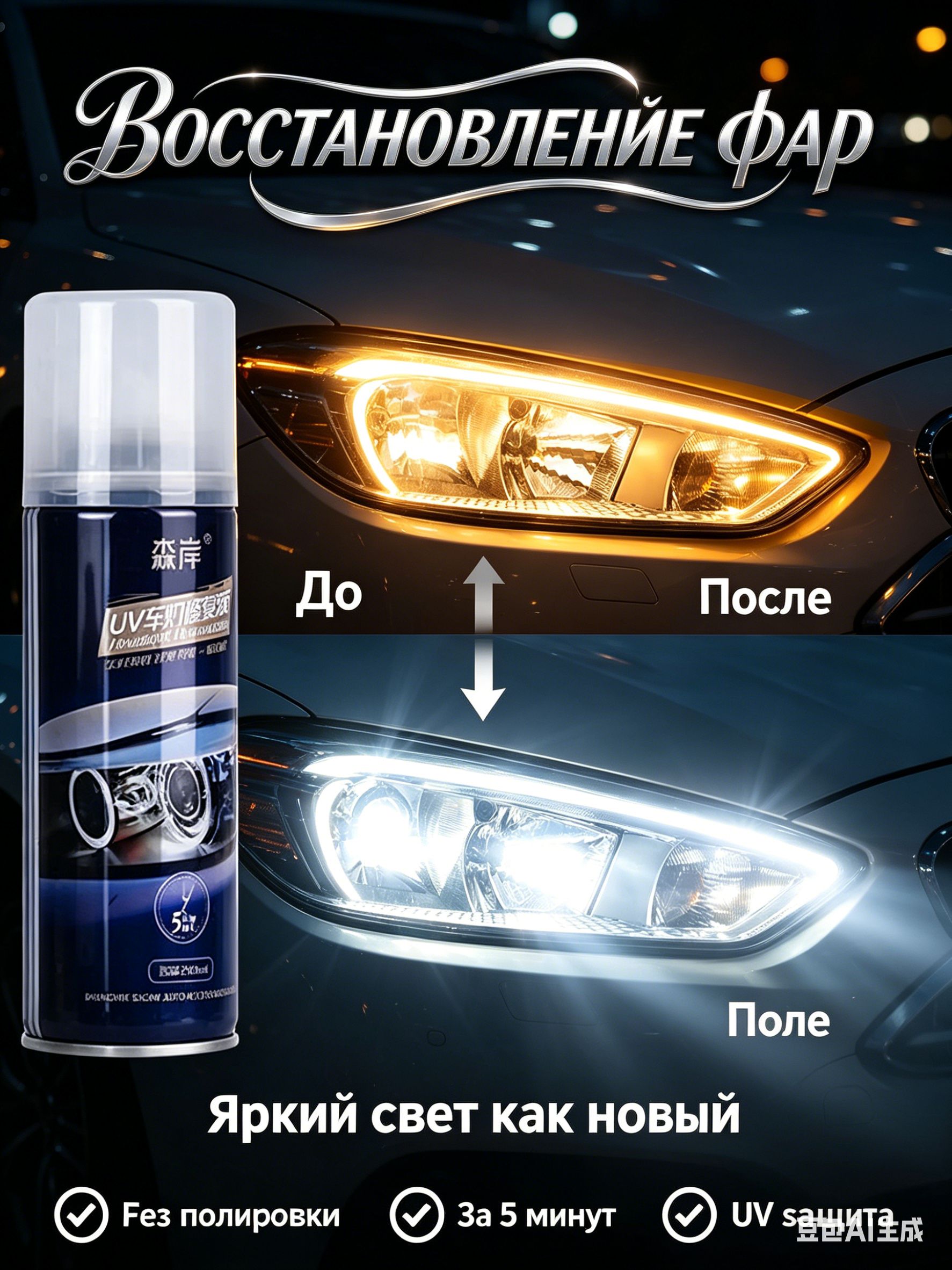 Лак автомобильный, цвет: прозрачный, 200 мл, для автомобилей Audi, 1 шт.