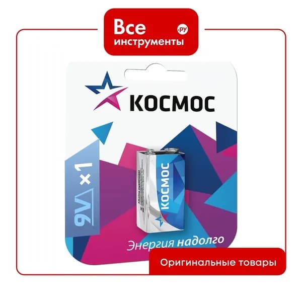 Батарейка Крона LR6LR61 Максимум 1шт КОСМОС KOC6LR61MAX1BL