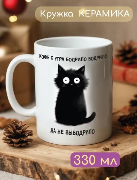 Дольмира Кружка ""Кофе с утра бодрило,бодрило да не выбодрило "", 330 мл, 1 шт