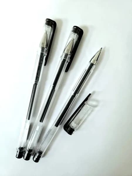 Ручка гелевая, 3шт, черный стержень, узел 0,5мм