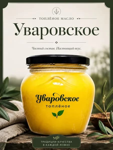 Топленое масло "Уваровское". Домашнее топленое масло 500гр 1шт