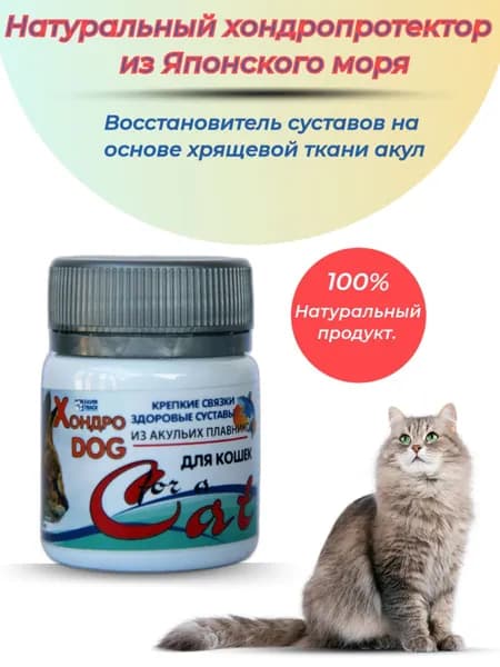Натуральный Хондропротектор для кошек Хондро Дог, 20 таб.