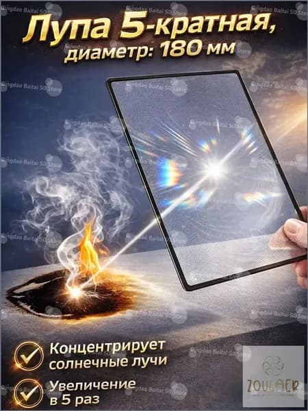 Лупа 4.8-кратная, диаметр: 181 мм