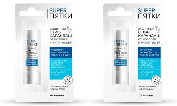 Fito Косметик Стик-карандаш от мозолей и натоптышей Защитный SUPER ПЯТКИ, 4.5 гр, 2 уп