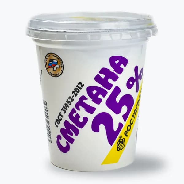 Сметана 25% 320 г, Ростагроэкспорт