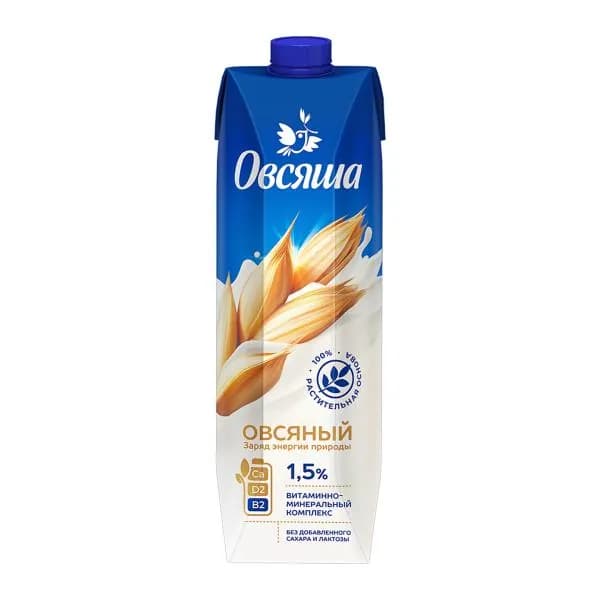 Напиток Овсяша овсяный обогащенный витаминами и минеральными веществами 1.5% 1л