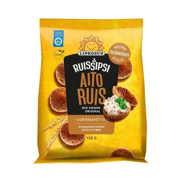 Ржаные хрустящие хлебцы, LINKOSUO, 150 г,Финляндия