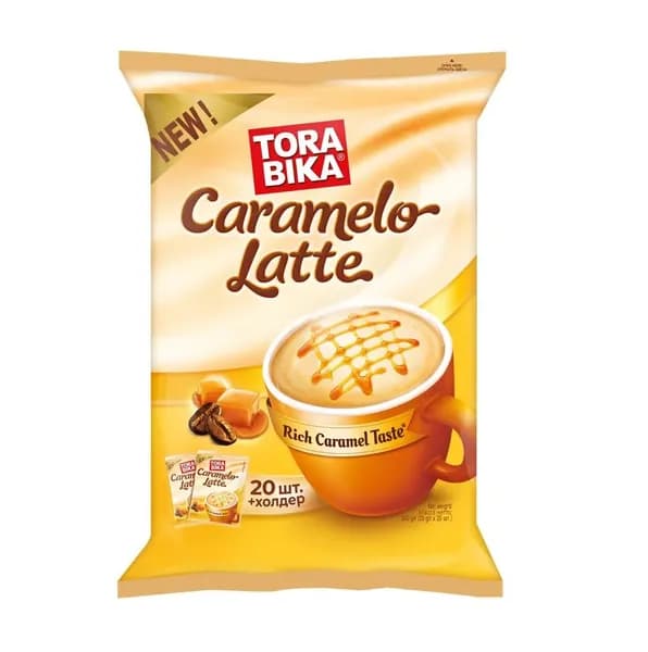Растворимый кофе Torabika Caramelo Latte, 20 пакетиков по 25г пакет (Индонезия), 500 гр