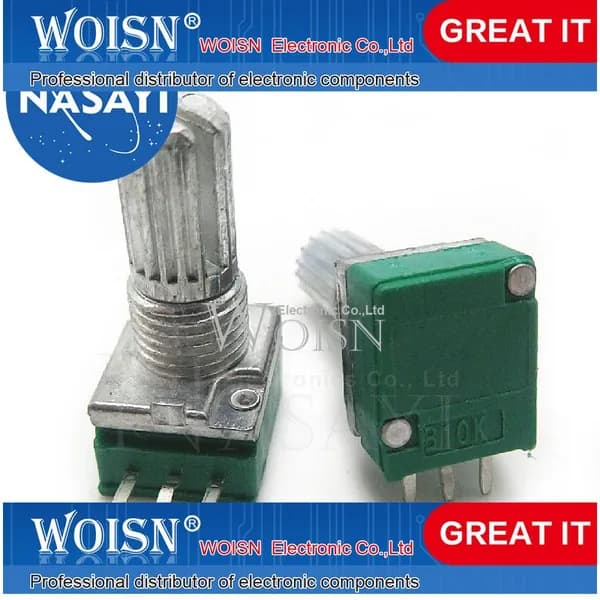 5шт Three-legged RK097N single potentiometer B10K audio/amplifier potentiometer наличный товар