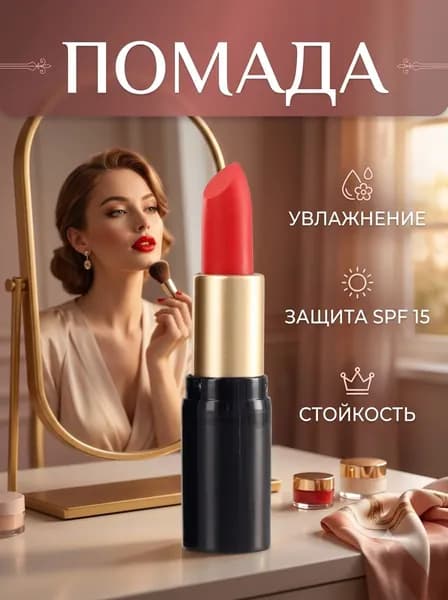 Матовая помада для губ с блестками