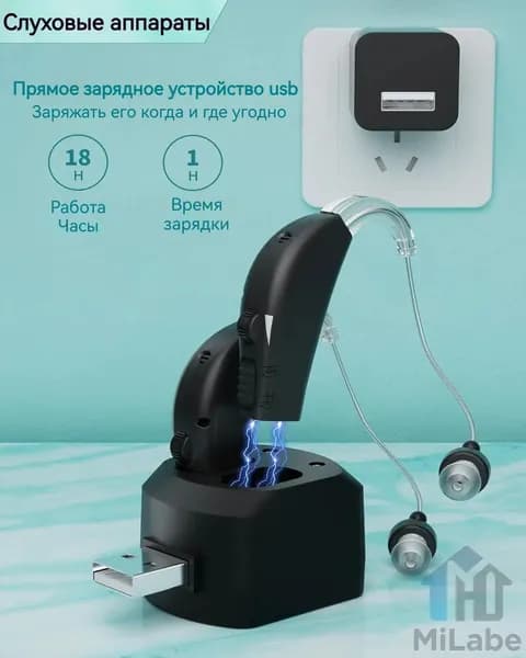 Слуховой аппарат; Для пожилых и слабослышащих; Усилитель слуха для пожилых