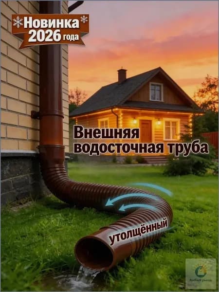 Адаптивный удлинитель для круглых водосточных труб (80 мм, 100 мм), ПВХ