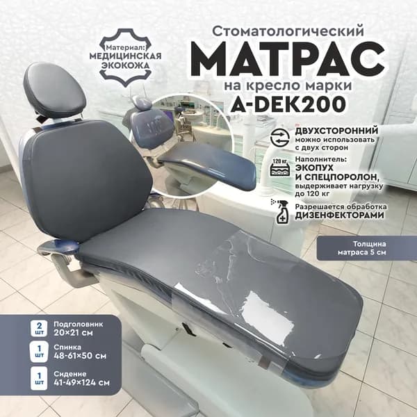 Медицинский матрас, Беспружинный, 49х124 см