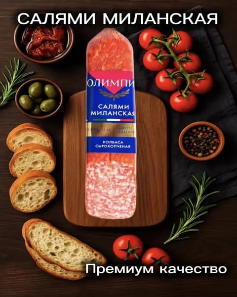 Колбаса сырокопченая Салями Миланская , премиум